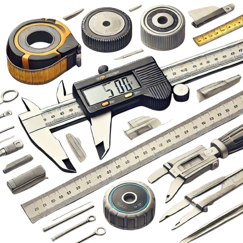 Testing and measuring instruments (calipers, measuring tapes, etc)